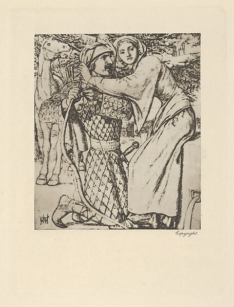 The Ballad of Oriana (Tennyson's Poems, New York, 1903), After William Holman Hunt (British, London 1827–1910 London), Photogravure reproducing the artist's drawing on the block 