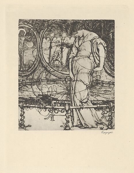 The Lady of Shalott (Tennyson's Poems, New York, 1903), After William Holman Hunt (British, London 1827–1910 London), Photogravure 