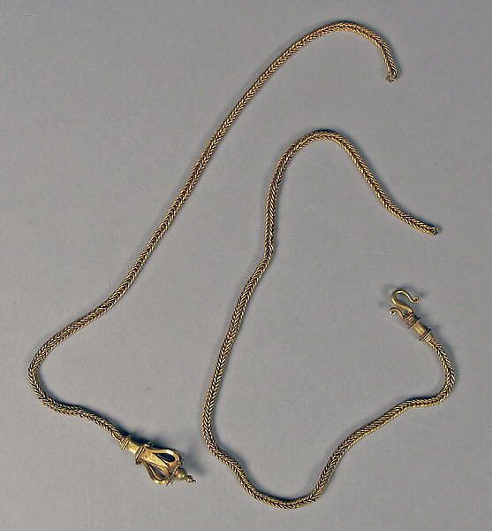 Necklace with Repoussé Lotus Terminals, Gold, Indonesia (Central Java) 