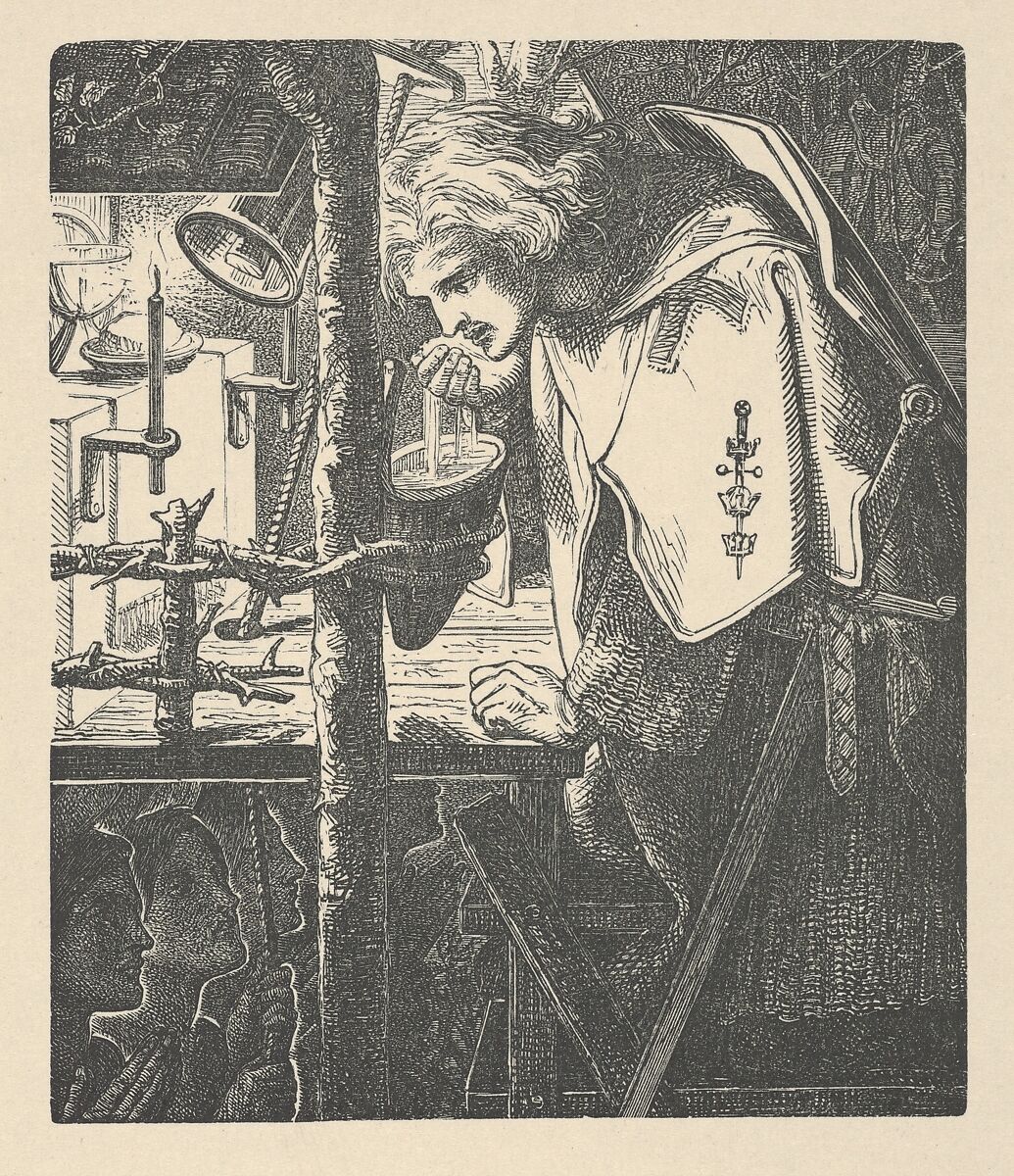 Sir Galahad (from Tennyson's Poems, New York, 1903), After Dante Gabriel Rossetti (British, London 1828–1882 Birchington-on-Sea), Wood engraving 