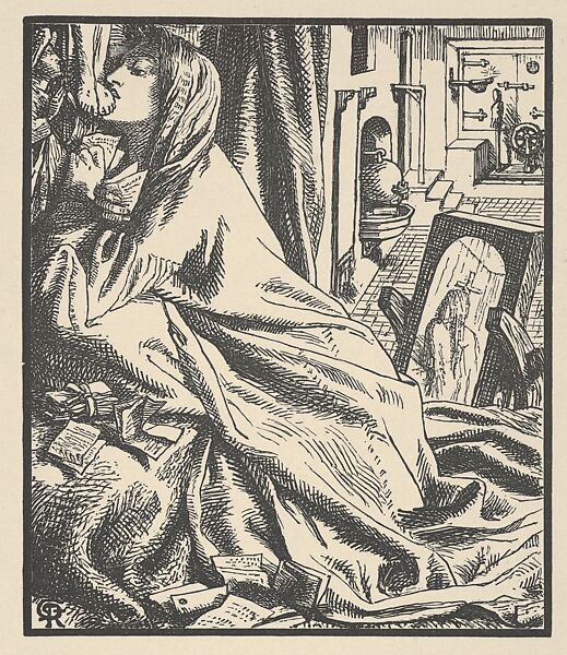 Mariana in the South (Illustration for "The Palace of Art" in Tennyson's Poems, New York, 1903), After Dante Gabriel Rossetti (British, London 1828–1882 Birchington-on-Sea), Wood engraving 