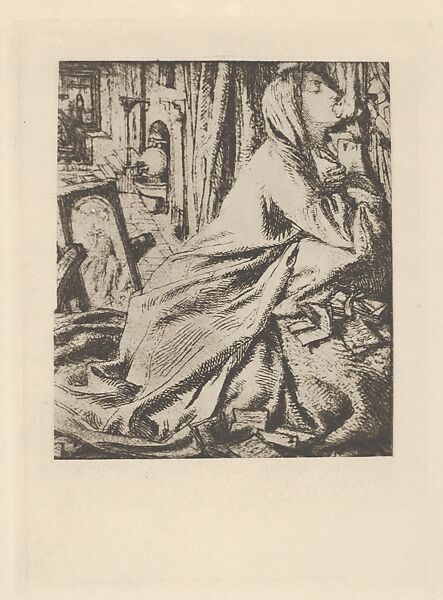 Mariana in the South (related to illustration for "The Palace of Art," Tennyson's Poems, New York, 1903), After Dante Gabriel Rossetti (British, London 1828–1882 Birchington-on-Sea), Photogravure 