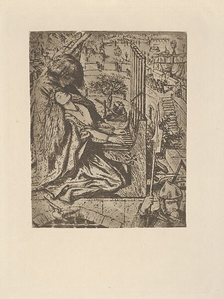 St. Cecily / Cecilia (related to illustration for The Palace of Art in Tennyson's Poems, New York, 1903), After Dante Gabriel Rossetti (British, London 1828–1882 Birchington-on-Sea), Photogravure 
