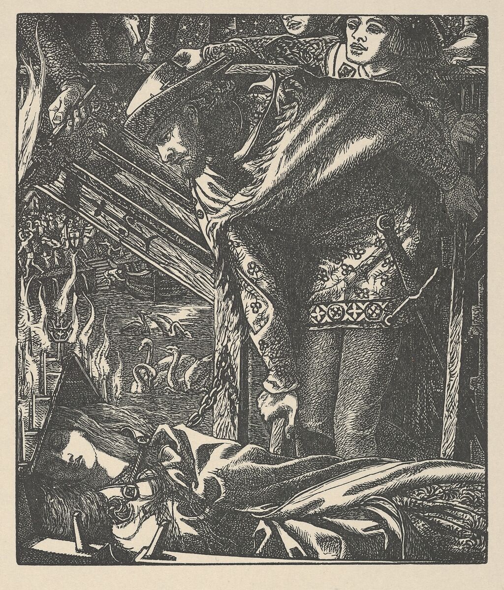 The Lady of Shalott (from Tennyson's Poems, New York, 1903), After Dante Gabriel Rossetti (British, London 1828–1882 Birchington-on-Sea), Wood engraving 