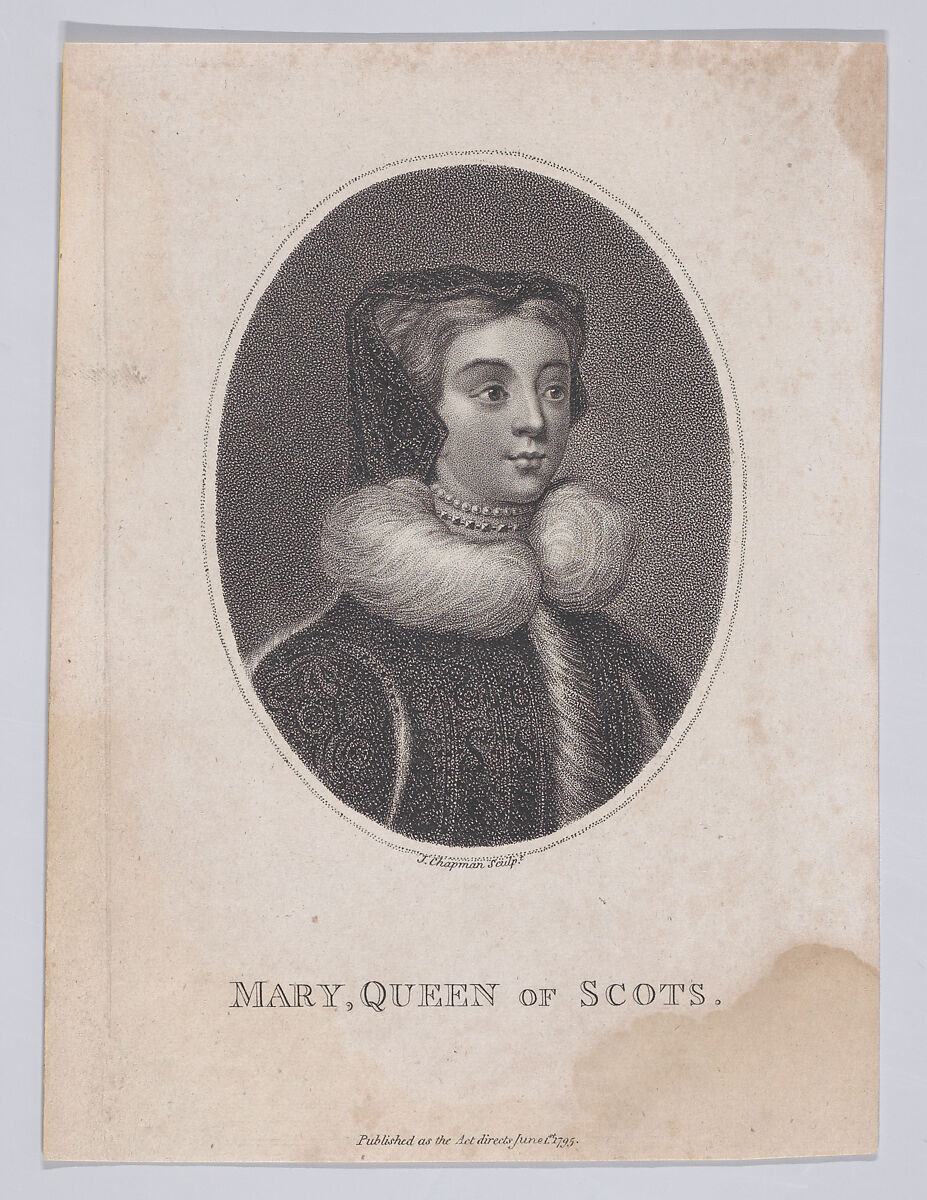 Mary, Queen of Scots, John Chapman (British, active 1792–1823), Stipple engraving 