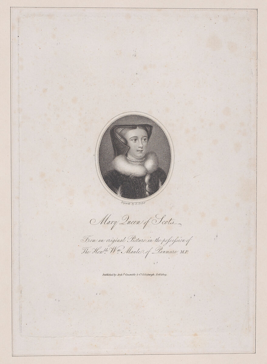 Mary, Queen of Scots, Robert Cooper (British, active 1795–1836), Stipple engraving 