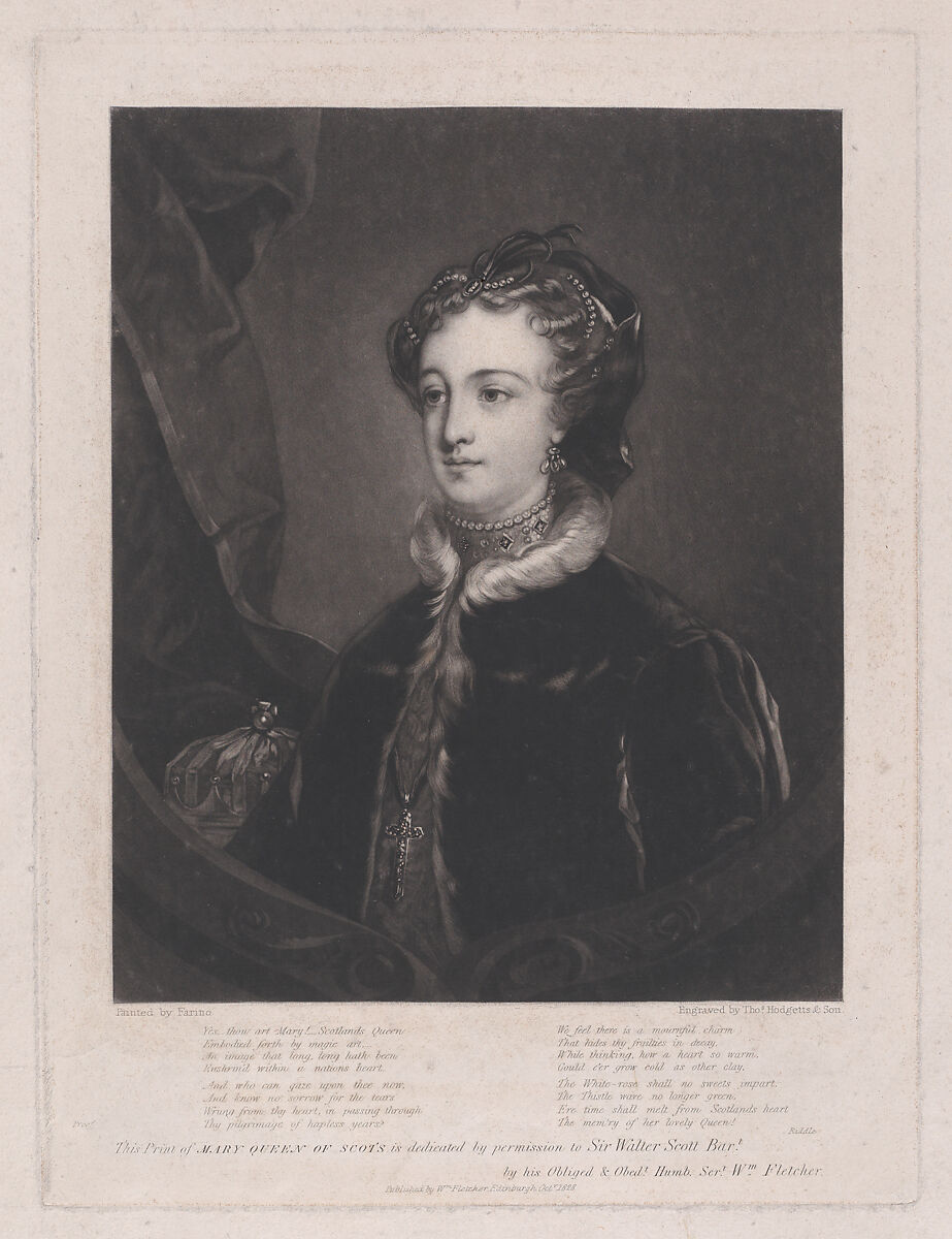 Mary, Queen of Scots, Thomas Hodgetts (British, active 1801–46), Mezzotint 