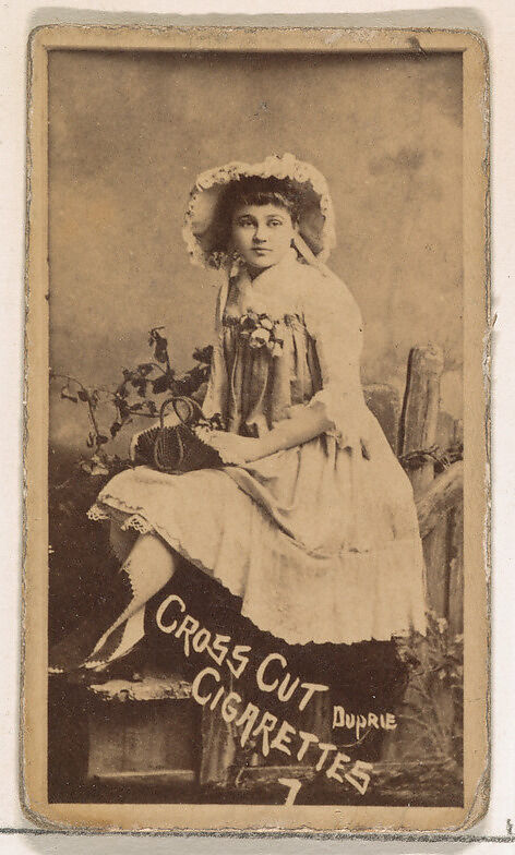 Card Number 7, Duprie, from the Actors and Actresses series (N145-1) issued by Duke Sons & Co. to promote Cross Cut Cigarettes, Issued by W. Duke, Sons &amp; Co. (New York and Durham, N.C.), Albumen photograph 