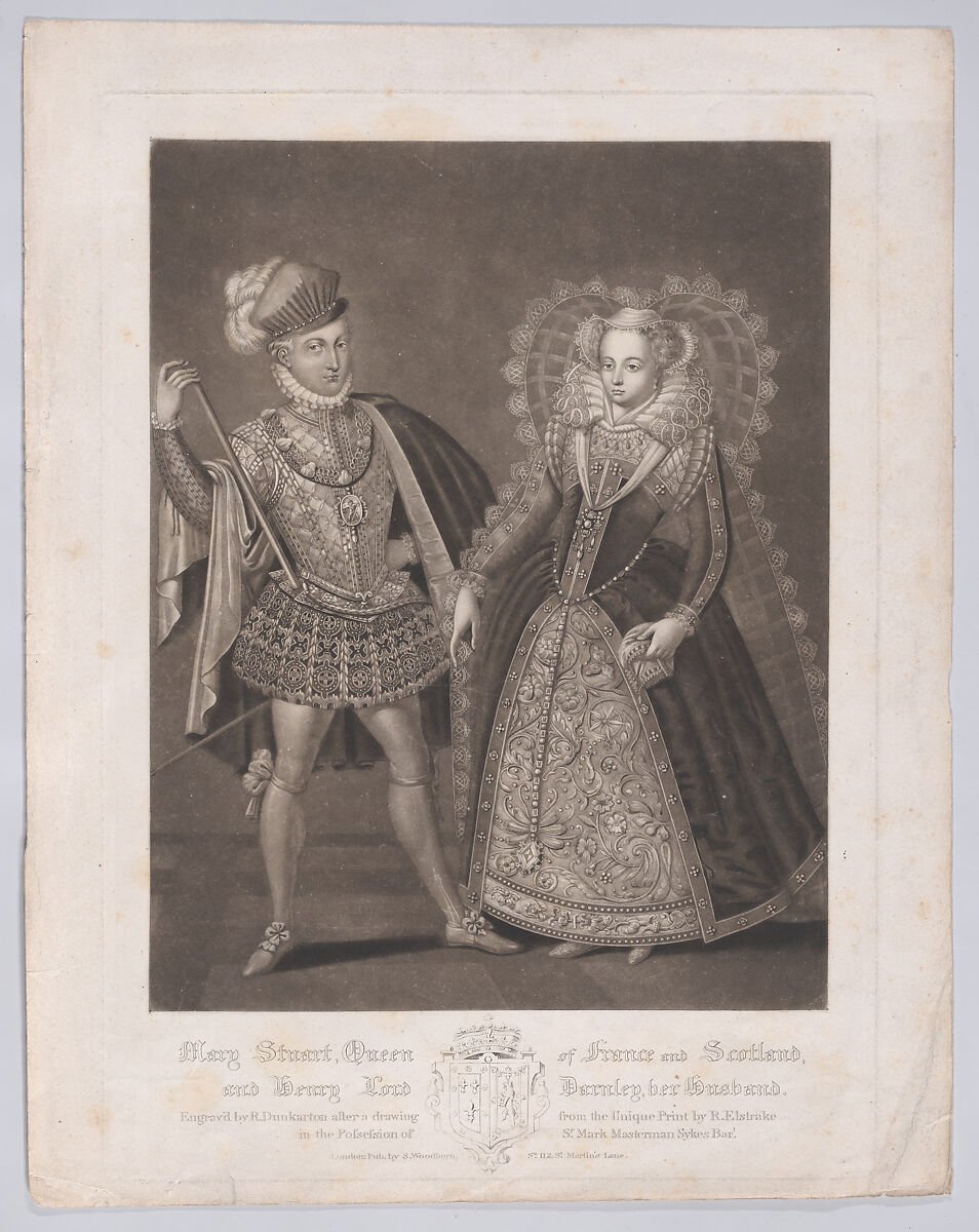 Mary, Queen of Scots and Lord Darnley, Robert Dunkarton (British, London 1744–1811), Mezzotint 