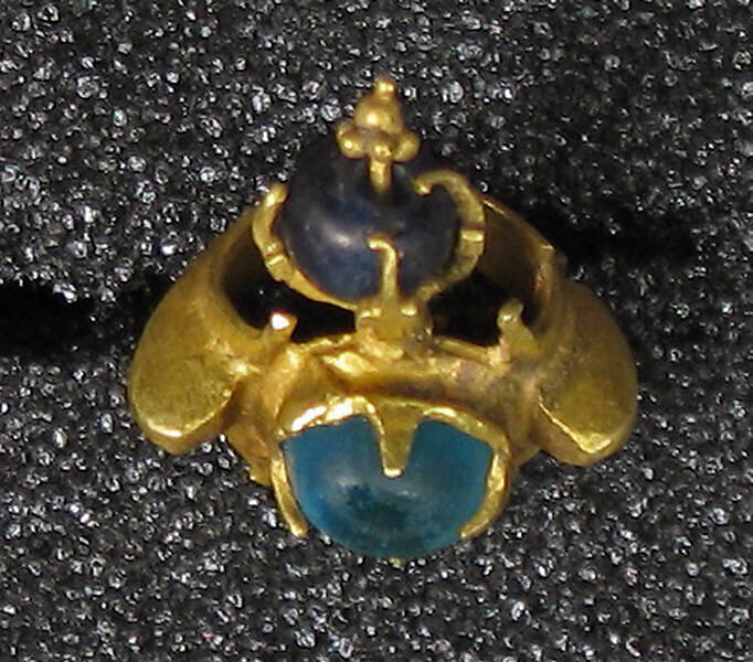 Earring with Green Stones, Gold, Indonesia (Central Java) 