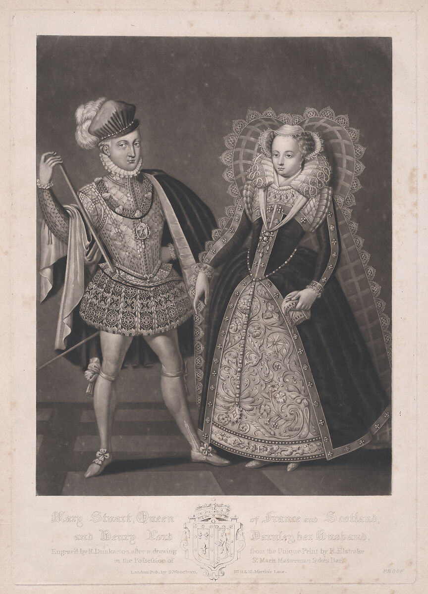 Mary, Queen of Scots and Lord Darnley, Robert Dunkarton (British, London 1744–1811), Mezzotint; proof 