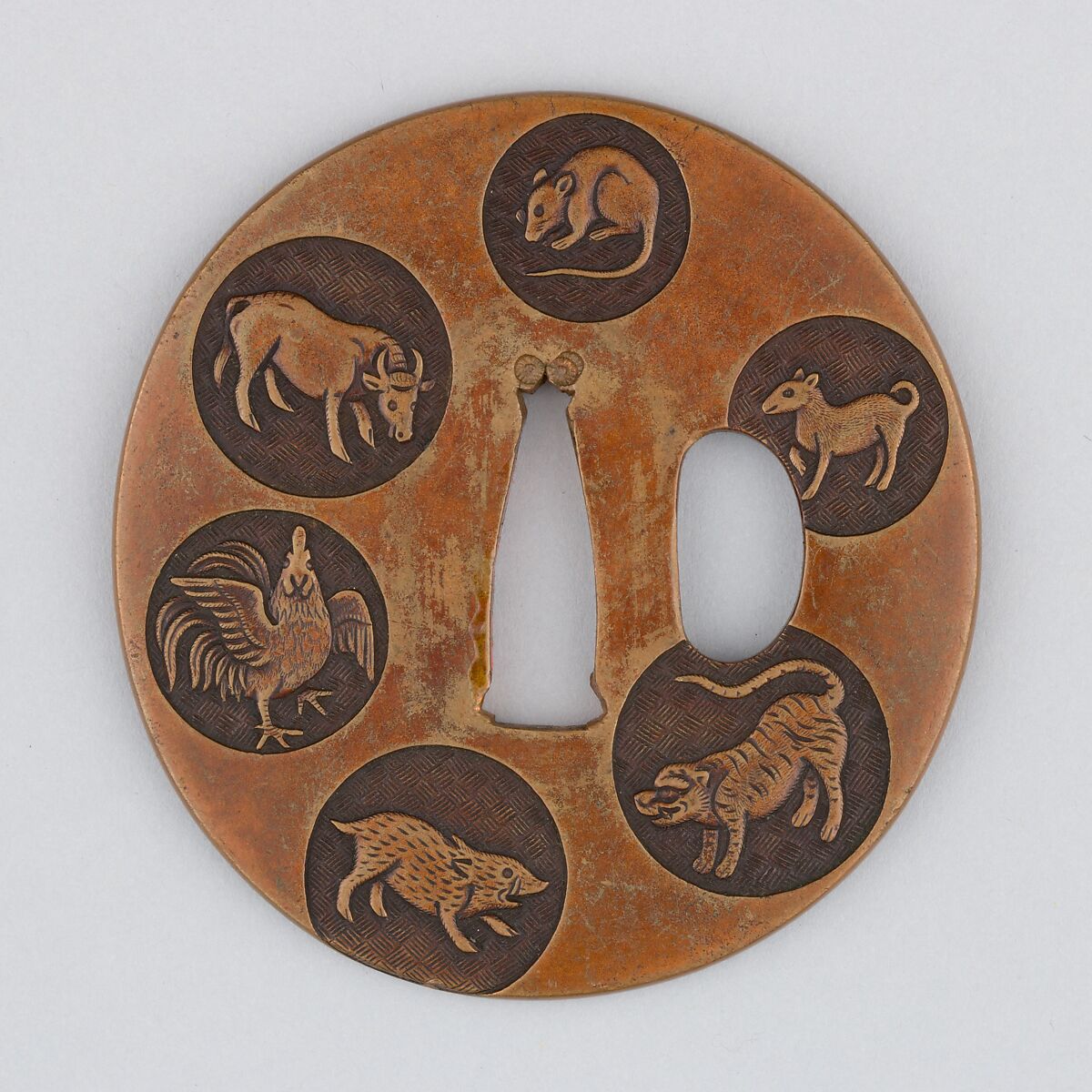Sword Guard (Tsuba), Copper, Japanese
