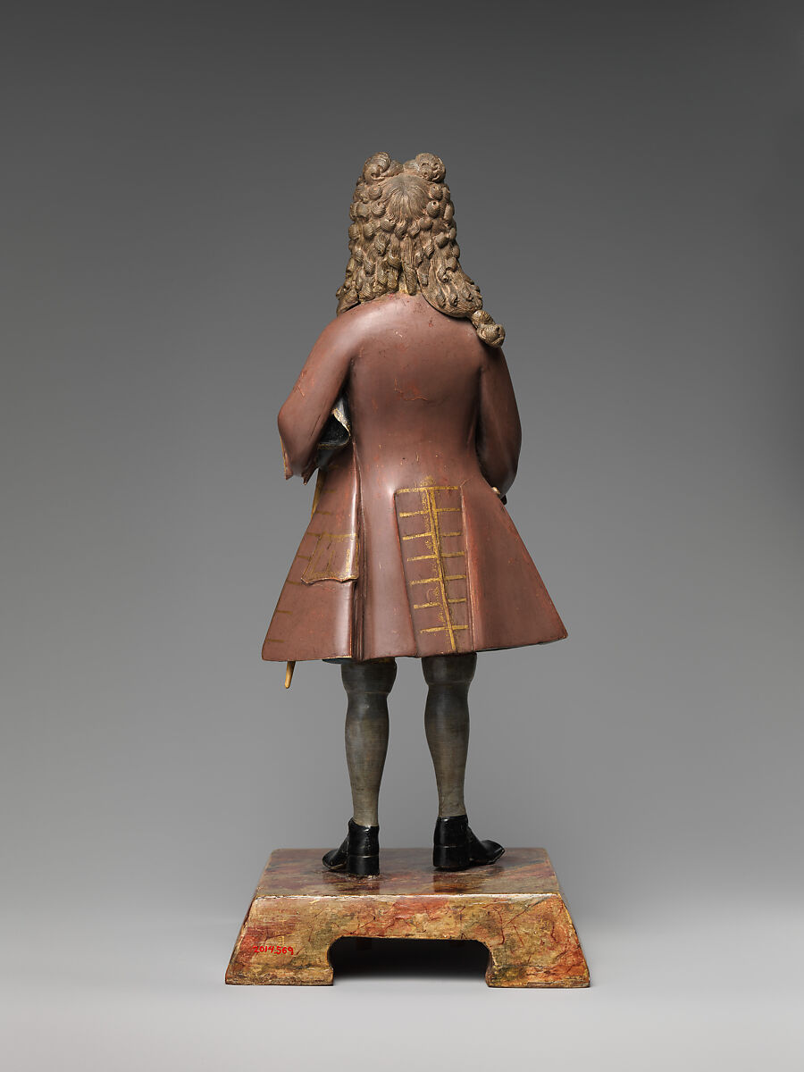 Figure of a European Merchant, Amoy Chinqua, Polychrome unfired clay and wood, Chinese, Canton