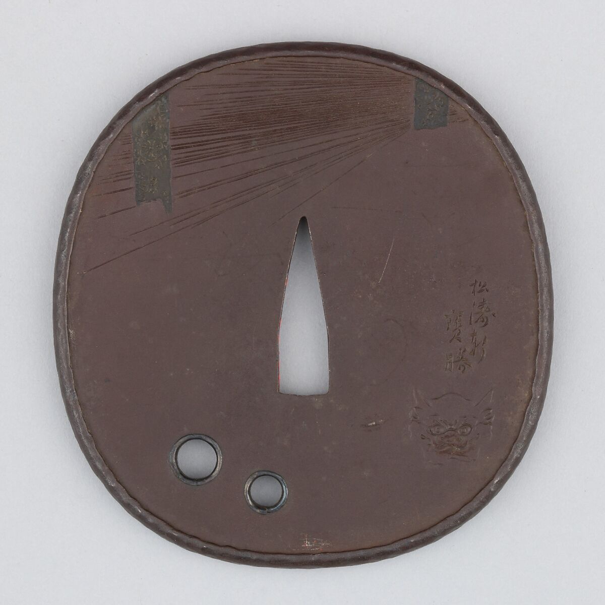 Sword Guard (Tsuba), Iron, gold, silver, copper , Japanese