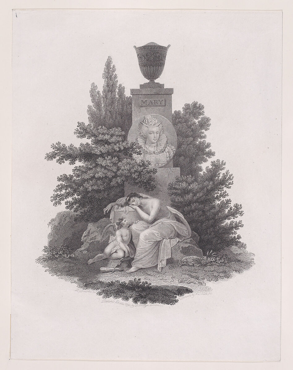 Monument of Mary, Queen of Scots (from "The History of England"), John George Landseer (British, 1763/69–1852 London), Etching and engraving 