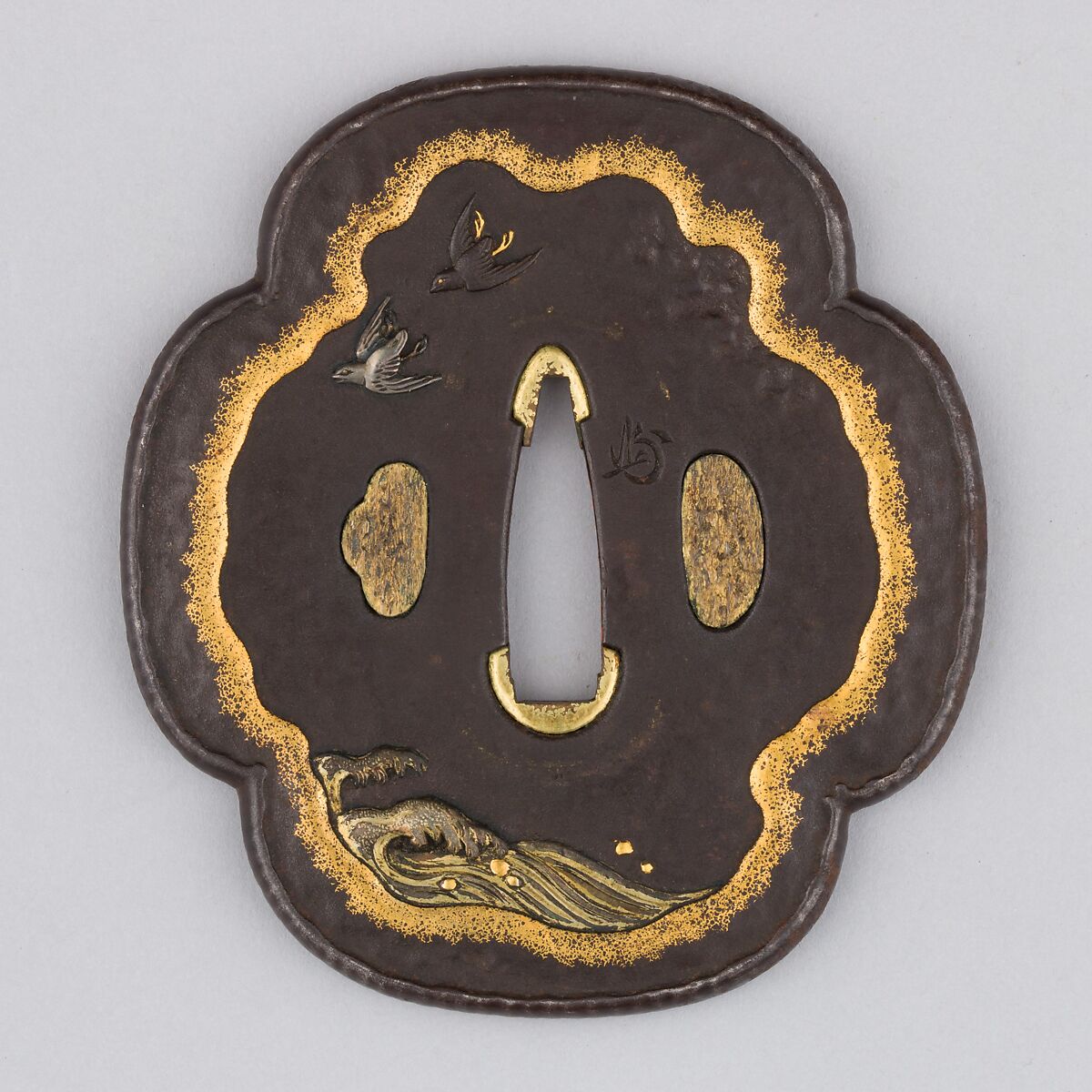 Sword Guard (Tsuba), Iron, silver, gold, copper, Japanese
