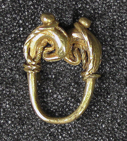 Double Scroll Fertility Earring, Gold, Indonesia (Central Java) 