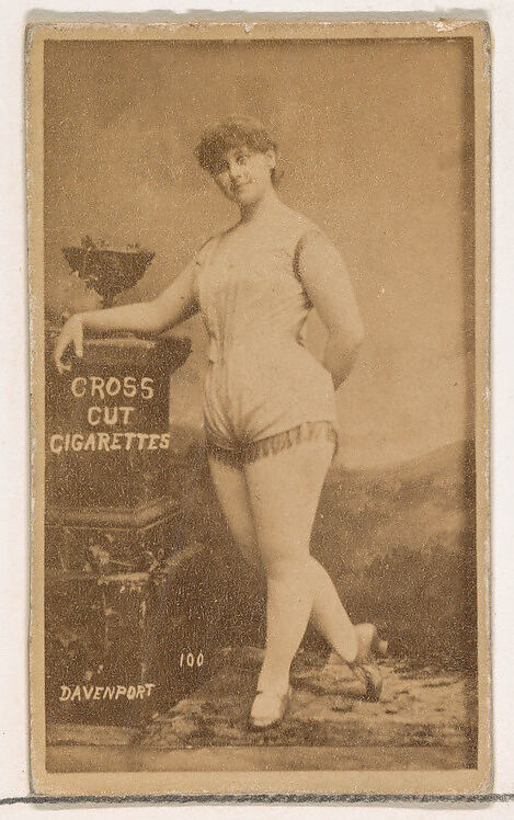 Card Number 100, Davenport, from the Actors and Actresses series (N145-1) issued by Duke Sons & Co. to promote Cross Cut Cigarettes, Issued by W. Duke, Sons &amp; Co. (New York and Durham, N.C.), Albumen photograph 