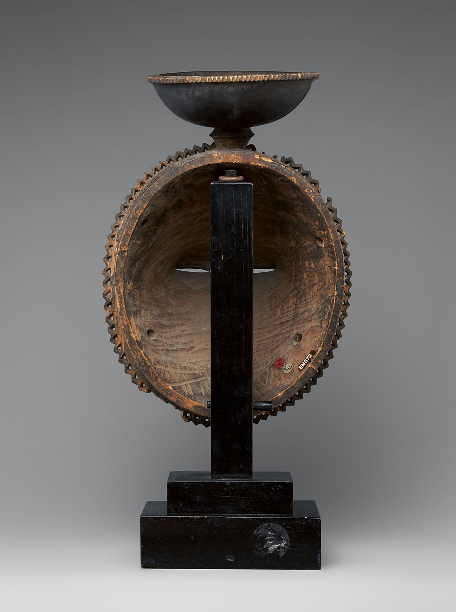 Moon face mask from a mblo performance, Baule artist, Wood, Baule peoples