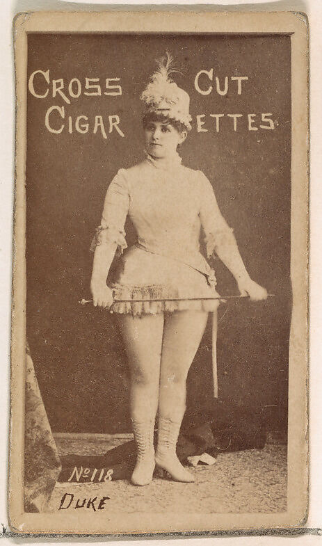 Card Number 118, Duke, from the Actors and Actresses series (N145-1) issued by Duke Sons & Co. to promote Cross Cut Cigarettes, Issued by W. Duke, Sons &amp; Co. (New York and Durham, N.C.), Albumen photograph 