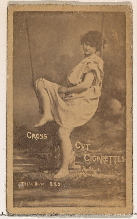Card Number 323, Miss Durc, from the Actors and Actresses series (N145-1) issued by Duke Sons & Co. to promote Cross Cut Cigarettes, Issued by W. Duke, Sons &amp; Co. (New York and Durham, N.C.), Albumen photograph 