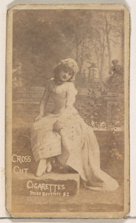 Card Number 82, Miss Bartlett, from the Actors and Actresses series (N145-1) issued by Duke Sons & Co. to promote Cross Cut Cigarettes, Issued by W. Duke, Sons &amp; Co. (New York and Durham, N.C.), Albumen photograph 