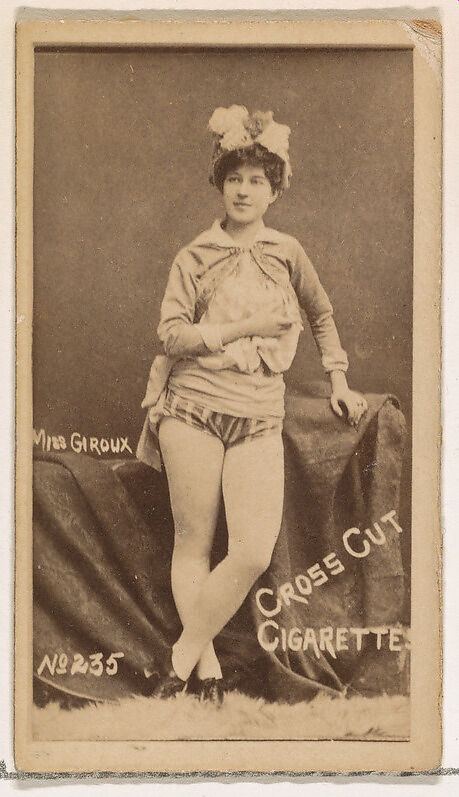 Card Number 235, Miss Giroux, from the Actors and Actresses series (N145-1) issued by Duke Sons & Co. to promote Cross Cut Cigarettes, Issued by W. Duke, Sons &amp; Co. (New York and Durham, N.C.), Albumen photograph 