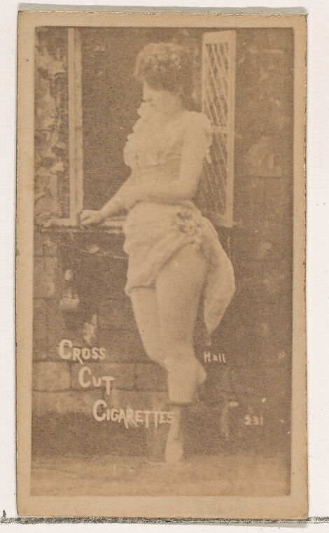 Card Number 231, Miss Hall, from the Actors and Actresses series (N145-1) issued by Duke Sons & Co. to promote Cross Cut Cigarettes, Issued by W. Duke, Sons &amp; Co. (New York and Durham, N.C.), Albumen photograph 
