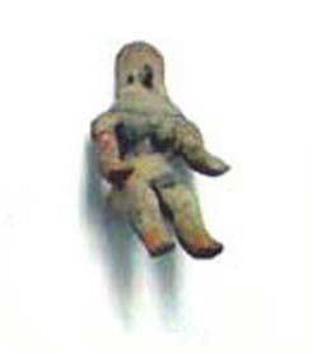 Hunched Female Figure with Necklace, Terracotta, Baluchistan 
