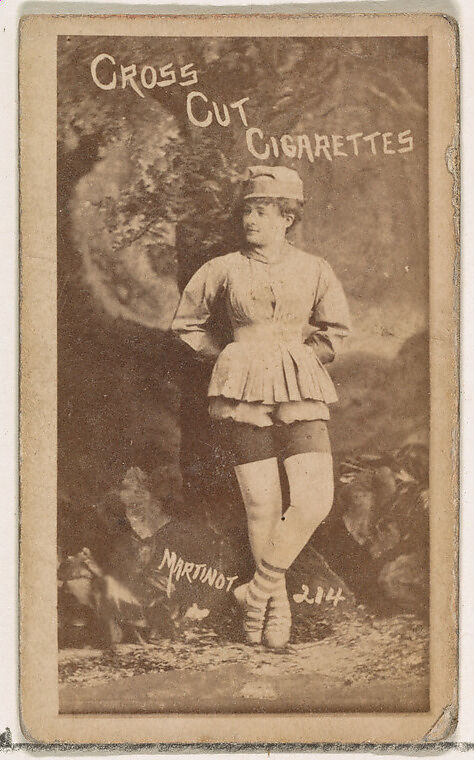 Card Number 214, Sadie Martinot, from the Actors and Actresses series (N145-1) issued by Duke Sons & Co. to promote Cross Cut Cigarettes, Issued by W. Duke, Sons &amp; Co. (New York and Durham, N.C.), Albumen photograph 