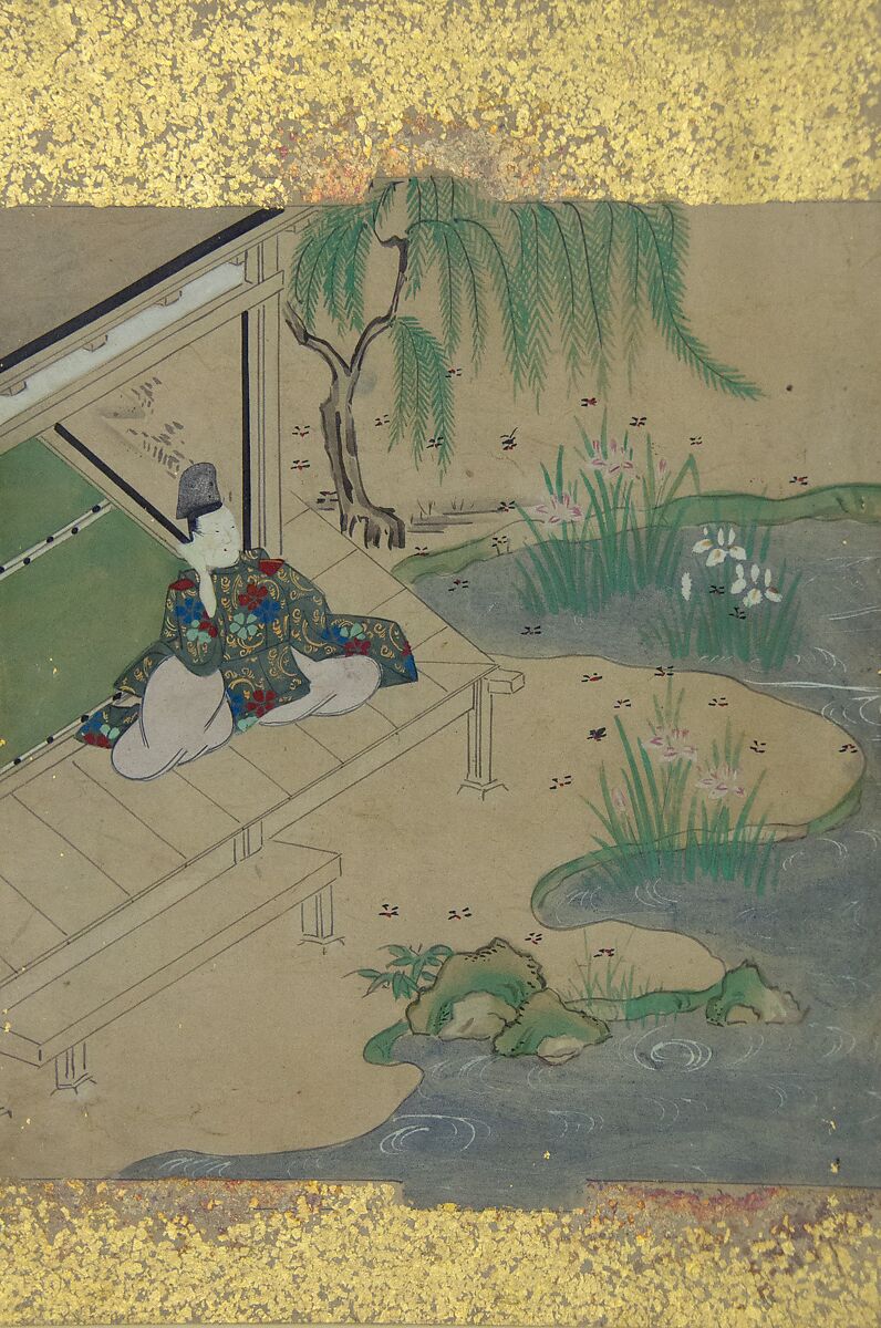 Scenes from the Tales of Ise (Ise monogatari), Tosa School, Set of album leaf paintings; ink and color on paper (shikishi), Japan