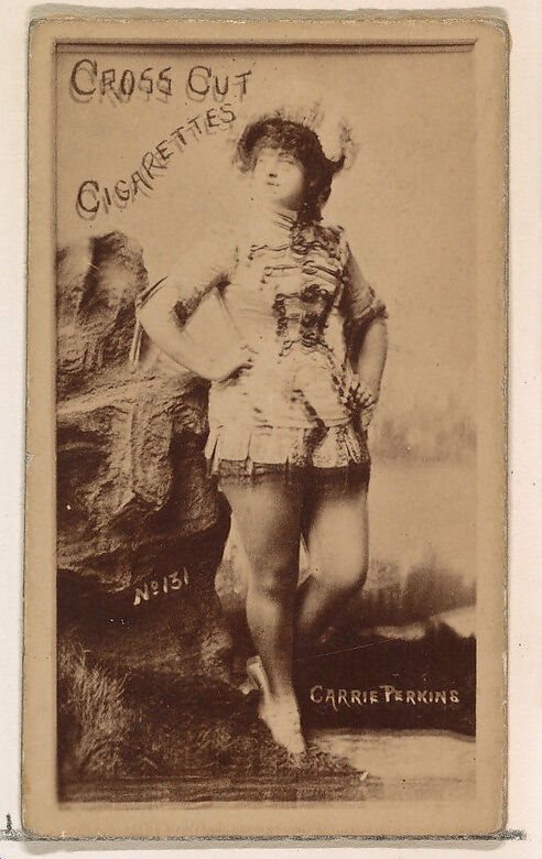 Card Number 131, Carrie Perkins, from the Actors and Actresses series (N145-1) issued by Duke Sons & Co. to promote Cross Cut Cigarettes, Issued by W. Duke, Sons &amp; Co. (New York and Durham, N.C.), Albumen photograph 