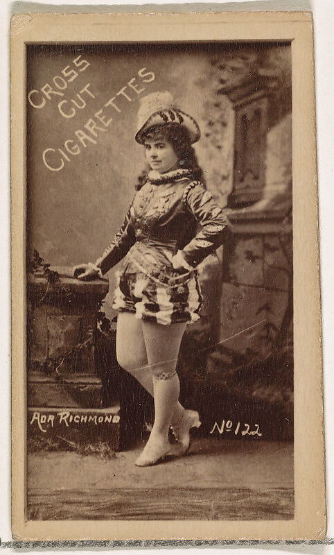 Card Number 122, Ada Richmond, from the Actors and Actresses series (N145-1) issued by Duke Sons & Co. to promote Cross Cut Cigarettes, Issued by W. Duke, Sons &amp; Co. (New York and Durham, N.C.), Albumen photograph 