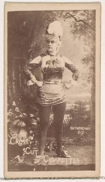 Card Number 212, Sutherland, from the Actors and Actresses series (N145-1) issued by Duke Sons & Co. to promote Cross Cut Cigarettes, Issued by W. Duke, Sons &amp; Co. (New York and Durham, N.C.), Albumen photograph 