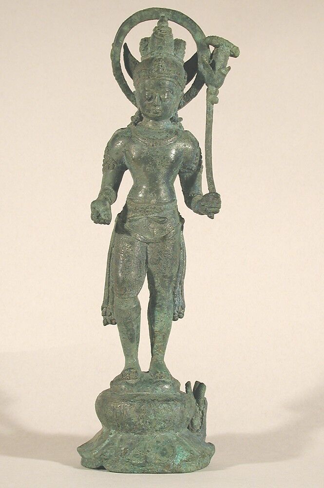 Standing Manjushri, the Bodhisattva of Infinite Wisdom, Bronze, Indonesia (Java) 