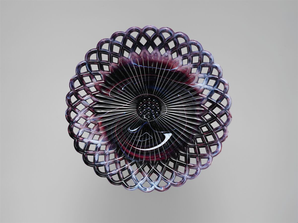 Plate, Challinor, Taylor and Company (1866–1891), Pressed purple marble glass, American 