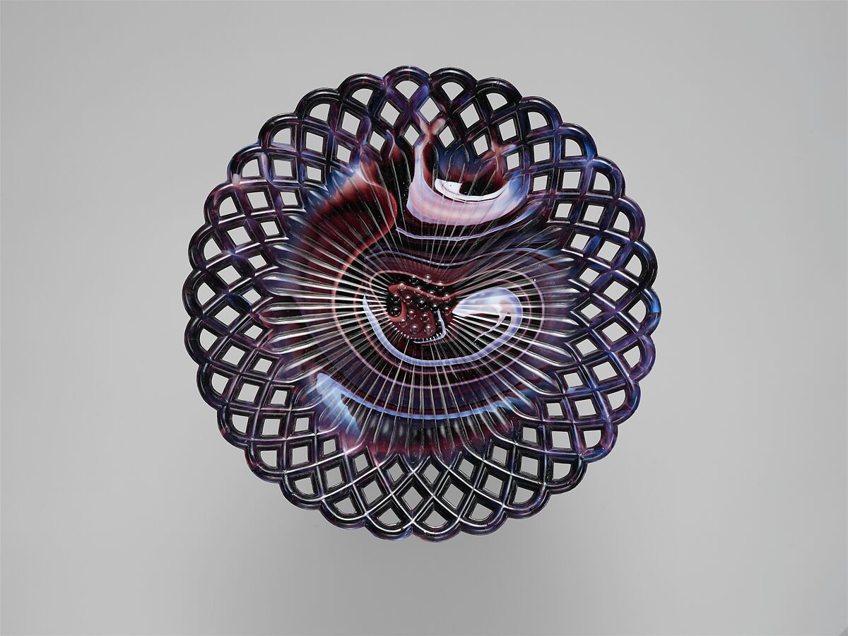 Plate, Challinor, Taylor and Company (1866–1891), Pressed purple marble glass, American 