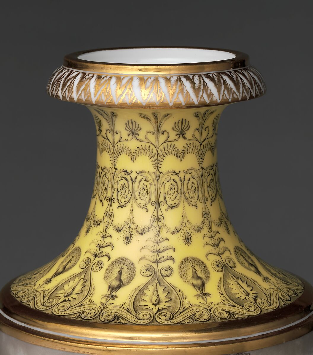 Vase with scenes of storm at sea, Dihl et Guérhard (French, 1781–ca. 1824) (Manufacture de Monsieur Le Duc d’Angoulême, until 1789), Hard-paste porcelain decorated in polychrome enamels, gold, French, Paris