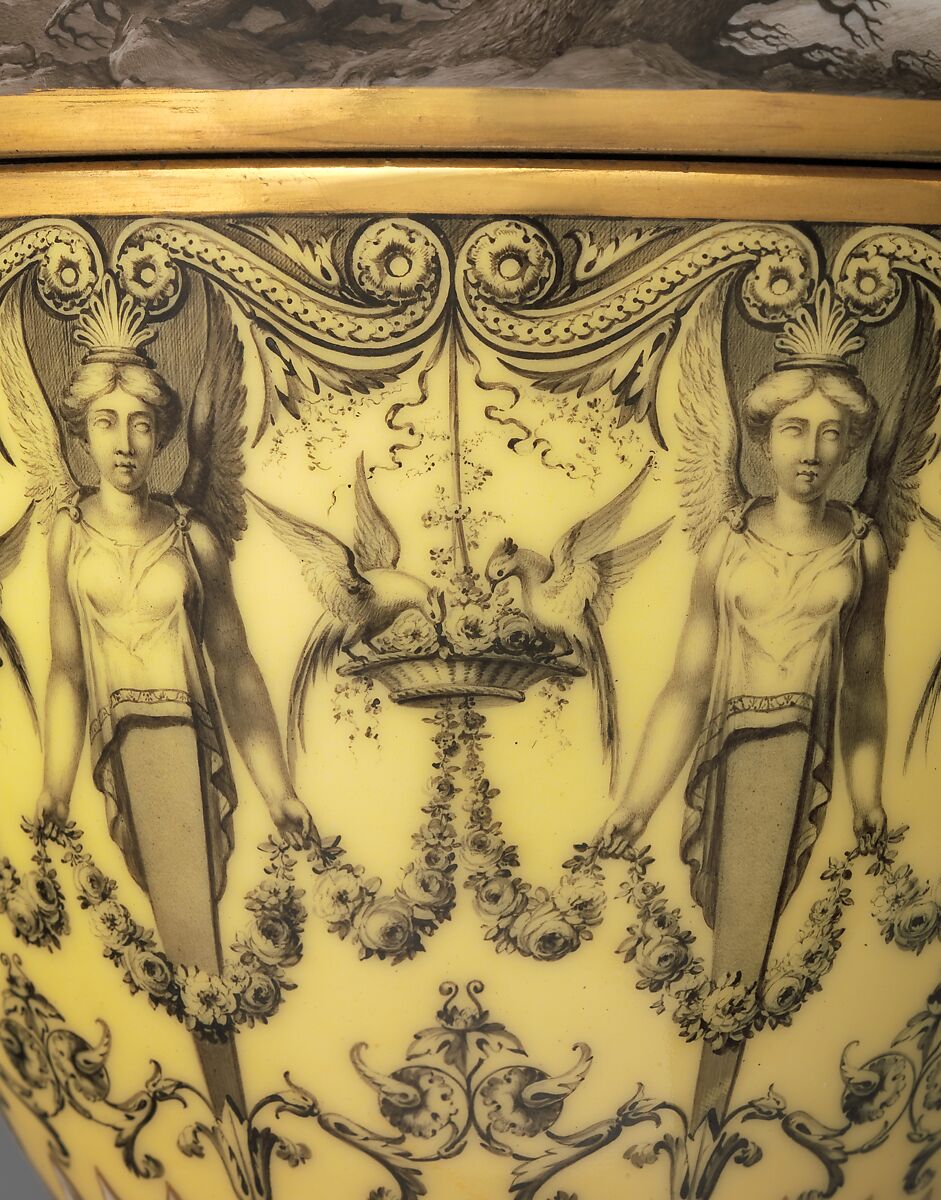 Vase with scenes of storm at sea, Dihl et Guérhard (French, 1781–ca. 1824) (Manufacture de Monsieur Le Duc d’Angoulême, until 1789), Hard-paste porcelain decorated in polychrome enamels, gold, French, Paris