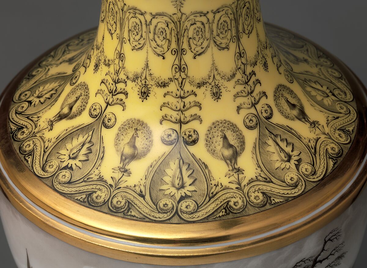 Vase with scenes of storm at sea, Dihl et Guérhard (French, 1781–ca. 1824) (Manufacture de Monsieur Le Duc d’Angoulême, until 1789), Hard-paste porcelain decorated in polychrome enamels, gold, French, Paris