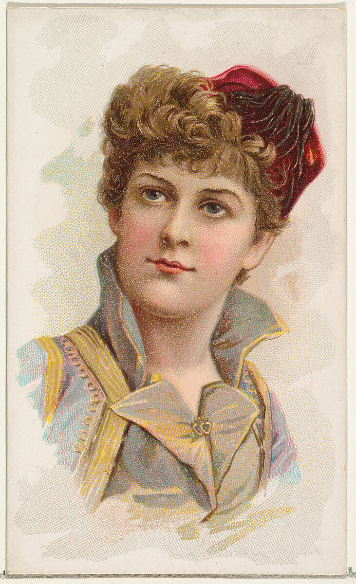 Two Cigarette cards ‘Honest Long Cut’ Actresses, Duke & Sons c. 1890