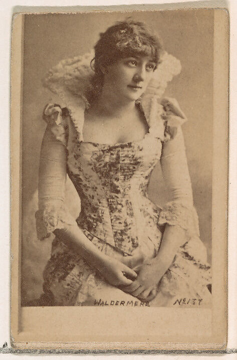 Card Number 137, Waldermere, from the Actors and Actresses series (N145-1) issued by Duke Sons & Co. to promote Cross Cut Cigarettes, Issued by W. Duke, Sons &amp; Co. (New York and Durham, N.C.), Albumen photograph 