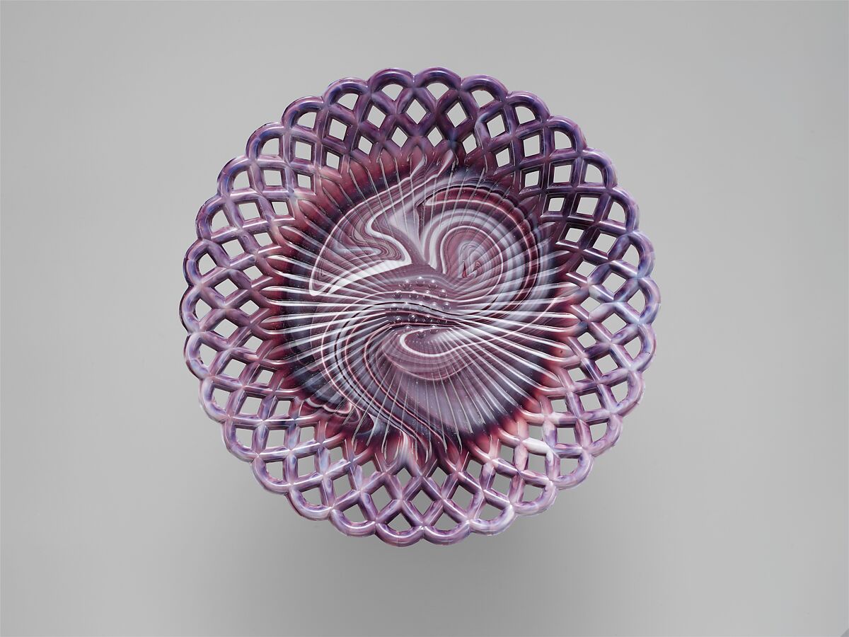 Plate, Challinor, Taylor and Company (1866–1891), Pressed purple marble glass, American 