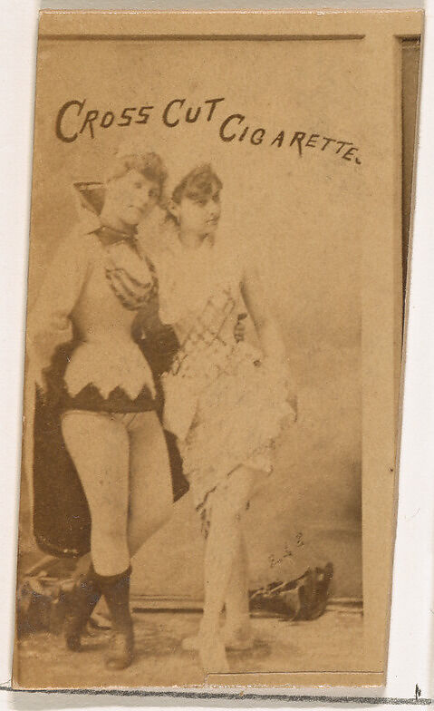 Full-length portrait of two actresses, from the Actors and Actresses series (N145-1) issued by Duke Sons & Co. to promote Cross Cut Cigarettes, Issued by W. Duke, Sons &amp; Co. (New York and Durham, N.C.), Albumen photograph 