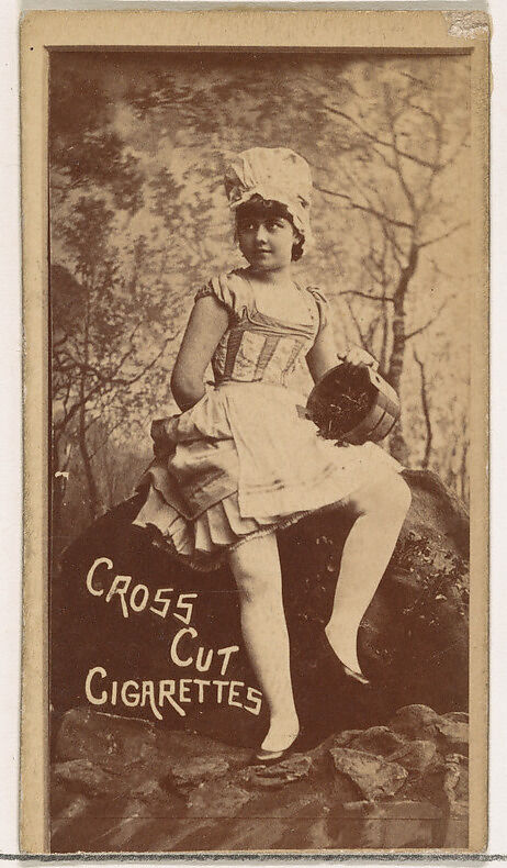 Actress holding bucket, from the Actors and Actresses series (N145-1) issued by Duke Sons & Co. to promote Cross Cut Cigarettes, Issued by W. Duke, Sons &amp; Co. (New York and Durham, N.C.), Albumen photograph 