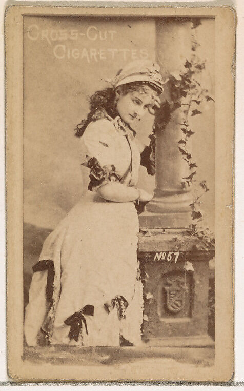 Card Number 57, from the Actors and Actresses series (N145-1) issued by Duke Sons & Co. to promote Cross Cut Cigarettes, Issued by W. Duke, Sons &amp; Co. (New York and Durham, N.C.), Albumen photograph 