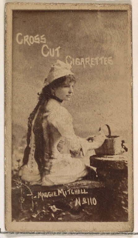 Card Number 110, Maggie Mitchell, from the Actors and Actresses series (N145-1) issued by Duke Sons & Co. to promote Cross Cut Cigarettes, Issued by W. Duke, Sons &amp; Co. (New York and Durham, N.C.), Albumen photograph 