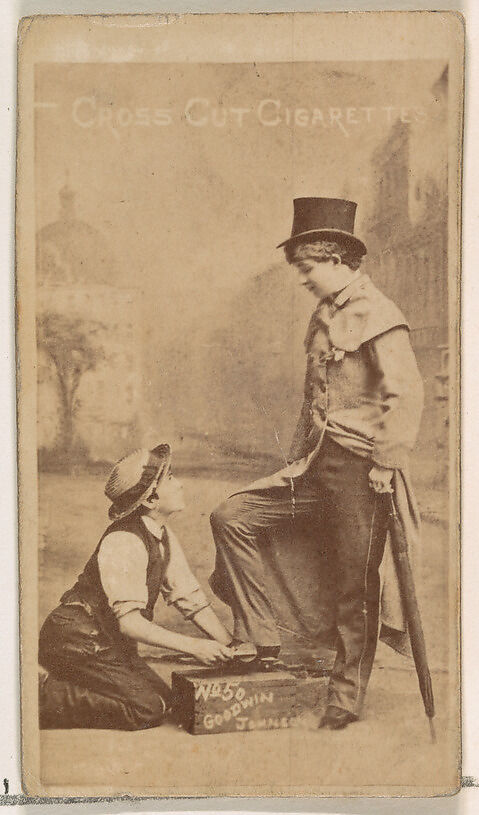 Card Number 50, Goodwin and Johnson, from the Actors and Actresses series (N145-1) issued by Duke Sons & Co. to promote Cross Cut Cigarettes, Issued by W. Duke, Sons &amp; Co. (New York and Durham, N.C.), Albumen photograph 
