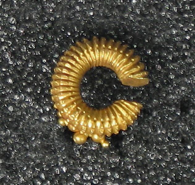 Cast Earring with Granulation, Gold, Indonesia (Central Java) 