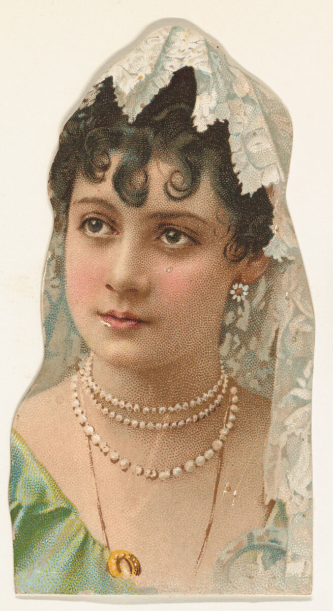 Actress wearing multiple strands of pearls, from Stars of the Stage, Fourth Series (N132) issued by Duke Sons & Co. to promote Honest Long Cut Tobacco, Issued by W. Duke, Sons &amp; Co. (New York and Durham, N.C.), Commercial color lithograph 